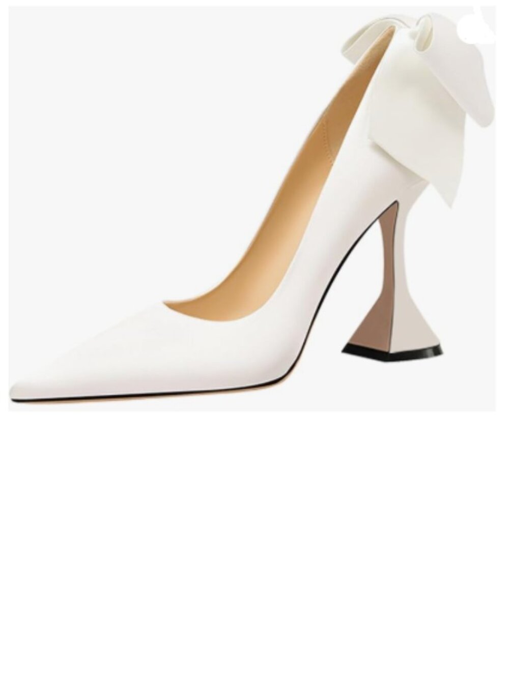 YDN White Pointy Toe Slip on Pumps Special High Heels Party Prom Dress Shoe